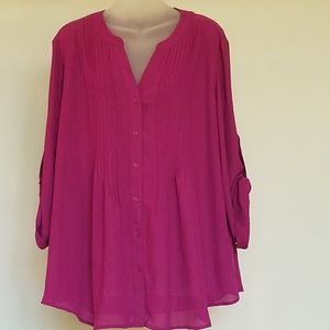 Silky front pleated blouse Style & Co.